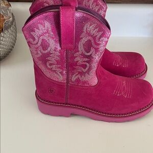 Ariat Fuchsia Boots with Silver Accents